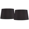 Set of 2 Hardback Tapered Drum Lamp Shades Black Large