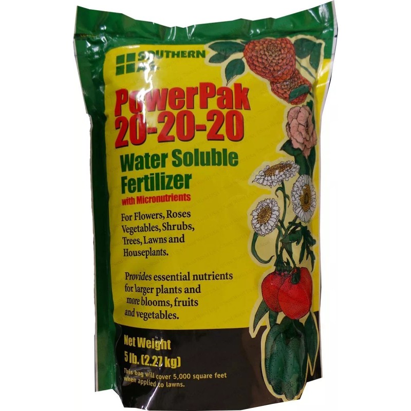 Southern Ag 20-20-20 Powerpak Water Soluble Fertilizer - 5 Lbs.