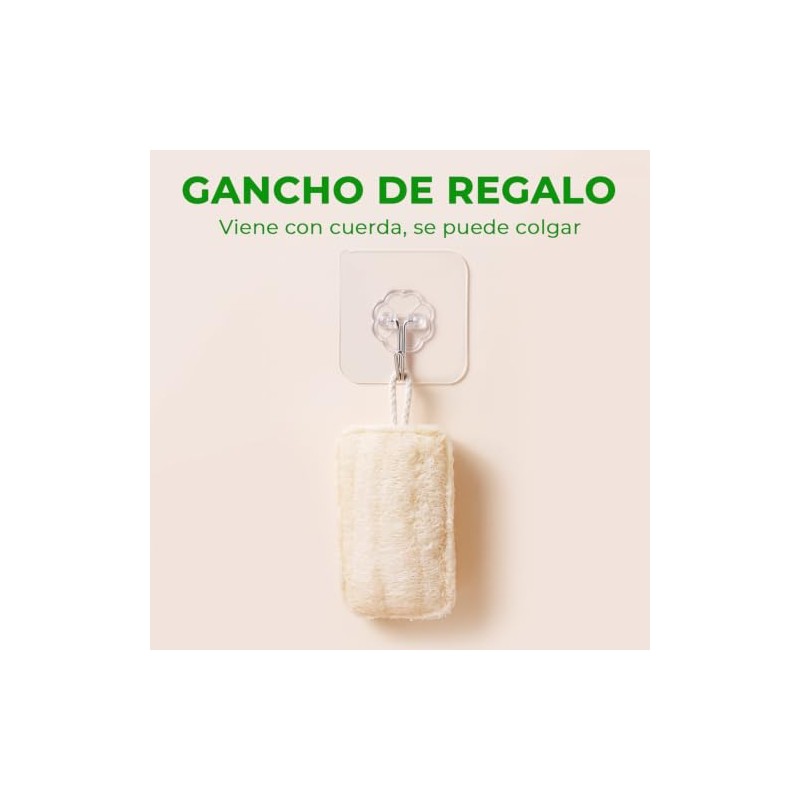 10 Piezas Estropajo para Trastes de Fibra Natural Biodegradable, Esponja