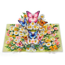 CUTPOPUP Daisy Butterflies Card Mother's Day, Birthday Card, Female Birthday Card, Mother's Day Card, Wedding Anniversary Card (Daisy Butterflies) US8SD225DE
