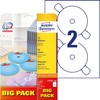 AVERY Zweckform L7676A-40P selbstklebende CD-Etiketten (80 blickdichte CD-Aufkleber, Ø 117mm