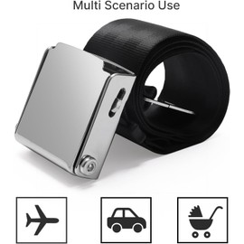 2-in-1 Airplane Seat Belt Extender, 7-31" Adjustable Length, Fits All Airlines Including Southwest Airlines 737-800/737MAX8