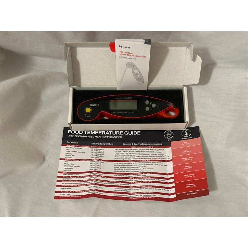 Habor 192 Digital Meat Thermometer Backlit Display Magnetic 2 Sec