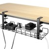 QWORK Under Desk Cable Management Tray, 15.7'' No Drill Steel