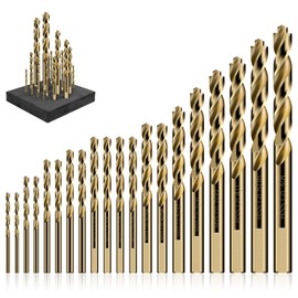 M35 Cobalt Drill Bit Set for Metal (1/16"–3/8"), Includes Step Drill Bits for Enlarging Holes – 20 PCS