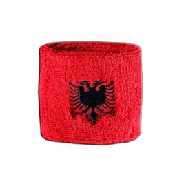 Flaggenfritze Albania Flag Sweatband with Sticker