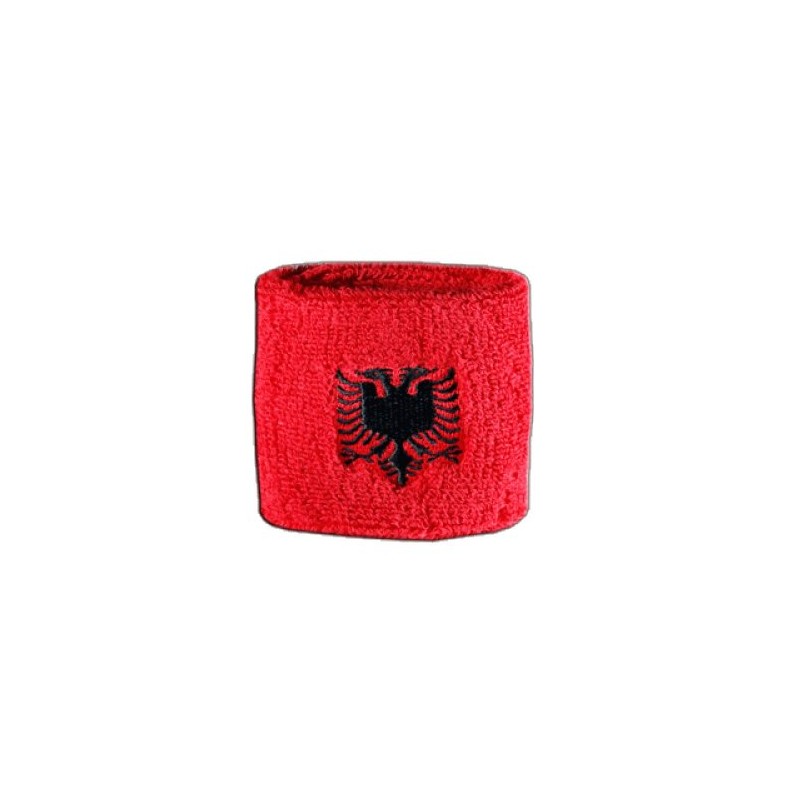 Flaggenfritze Albania Flag Sweatband with Sticker