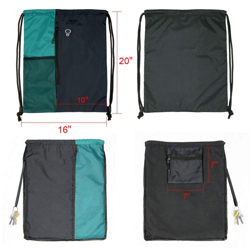 BeeGreen Maroon Sports Backpack - Heavy-Duty Drawstring Bag with Ventilated