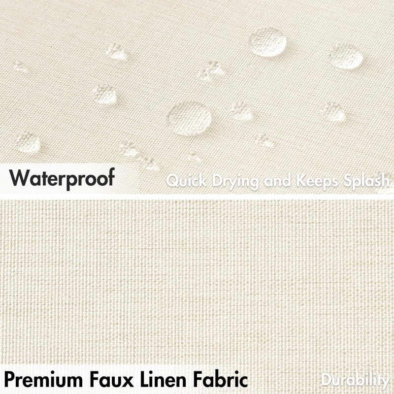 MIULEE Extra Long Linen Shower Curtain 84 Inch Long with