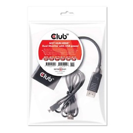 Club3D CSV-6200H Multi Stream Transport (MST) DisplayPort to HDMI 1.4 Multi Monitor Splitter - 2-Port MST Hub - DP 1.2 to 2x HDMI 1.4 MST Hub USB powered