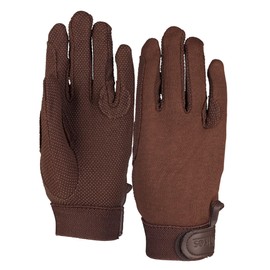Shires Newbury Childs Kids Cotton Gloves - Brown: Medium