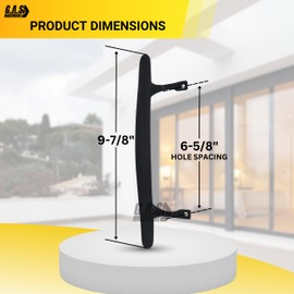 9-7/8" Standard Black Pull Handle with Screws for Sliding Patio and Glass Door Fits 6-5/8" Hole Spacing - Diecast Durable and Easy Installation - Fix and Repair Door Hardware