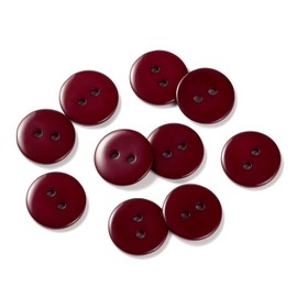 10pcs 15mm Resin Sewing Button,2 Holes Round Craft Decorative Buttons for Coat,Clothes Holiday Decoration DIY Accessories(Dark red 5/8inch)