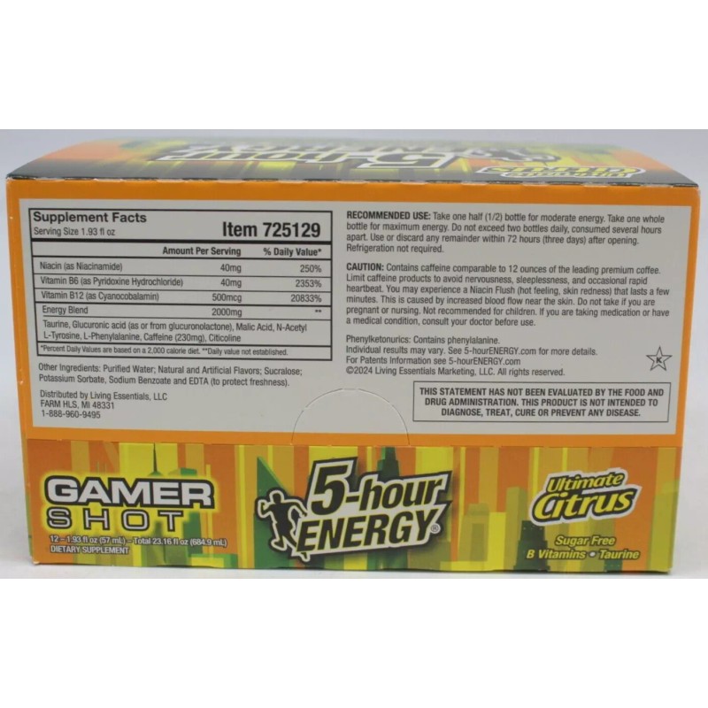 5-hour ENERGY 5 Hour Energy Ultimate Citrus Flavor Gamer Shots