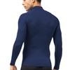 OVIYEGAIN Navy Blue Compression Turtleneck Long Sleeve Sports Undershirt Athletic