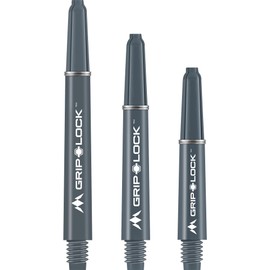 Mission Darts GripLock Dart Shafts | Heavy Duty Durable Nylon Shafts | Medium, Grey, 5 Sets of 5 Shafts (5XS1088)