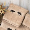BLACK FOREST DECOR Moose & Bear Woodland Linen Embroidered Hand Towel