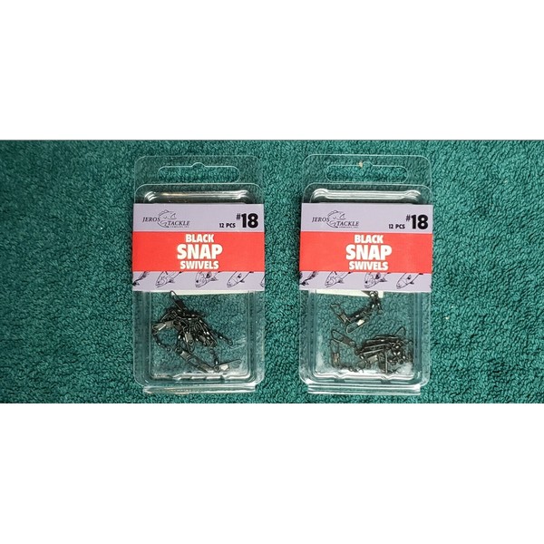 Jeros Tackle Lot of 2 - Jeros Tackle Black Snap Swivel 144-BSS-18 size 18 12/pack
