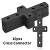 10 Pcs Cross Shaped Metal Flat Plates, 6 Holes Flat