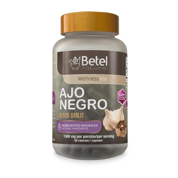Betel Natural AJO Negro/Black Garlic Capsules 1500 mg per Serving - 90 Capsules