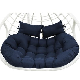 lihtsofty Double Egg Chair Cushion Replacement 55x35in Thickened Double Egg Swing Chair Cushions Removable Swing Egg Chair Cushion for Outdoor Patio Hanging Basket Egg Chair (Blue)