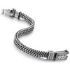 COOLSTEELANDBEYOND Mens Unique Steel Double Square Franco Chain Bracelet with