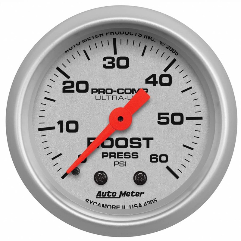 AutoMeter Boost Gauge Ultra-Lite 52mm 60 PSI Mechanical