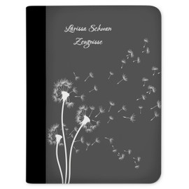 CreaDesign, Children's Certificate Folder with Name, Certificate Folder Dandelion Grey with 10 Transparent Pockets, A4, 26.7 x 32.7 x 1 cm, Black Spine