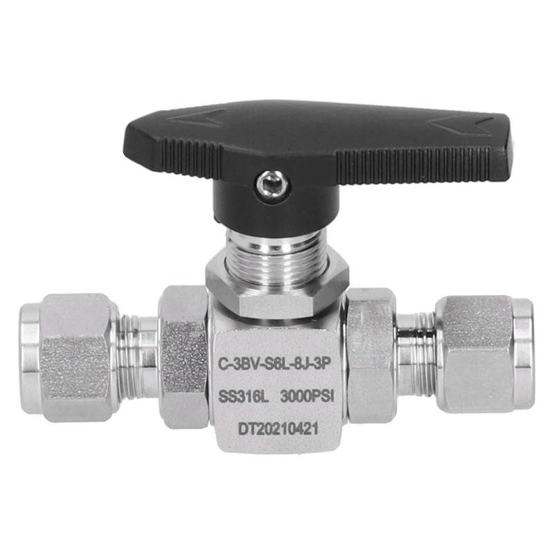 Ball Valve Stainless Steel 3Piece Type StraightThrough Ferrule Equipment SS316L