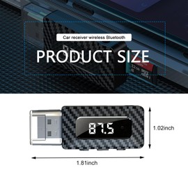 MOXRUQ USB Bluetooth Receiver for Car, Bluetooth 5.3 Wireless Audio Adapter, USB Power Supply 3.5mm Aux Jack Adapter, FM+AUX Transmitting Signal Receiver, for Car Stereo Sound Home Stereo, PC (Black)