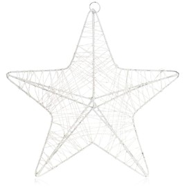 com-four® Decorative Christmas Star, Christmas Star Decoration for Hanging, Metal Christmas Star with Sequins, Decorative Hanger