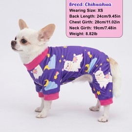 4 Pack Dog Pajamas Soft Lightweight Dog Recovery Suit Onesie Clothes for Small Medium Female Pet Boys Girls Dogs