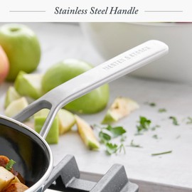 Merten & Storck European Crafted Steel Core Enameled Cookware, 8" Frying Pan Skillet, Induction, PFAS & PTFE Free, Dishwasher Safe, Oven & Broiler Safe, Cloud Grey