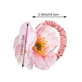 5pack Flower Hair Ties Hawaii Hair Scrunchies Ponytail Holder Satin Hair Rubber for Hawaii Vacation Wedding Hair Tie