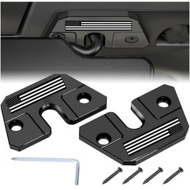 Sun Visor Repair Kit Visor Mounting Clips Aluminum Black Sun Visor Repair Clips Compatible with Jeep Wrangler Accessories (Black)