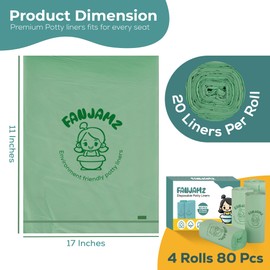 [80 Count] Potty Bags for Portable Toilet - OK Compost Certified Bathroom Trash Can Bags - 5 Liters Leak-Proof Perfect Disposable Potty Liners for Toddlers & Pets