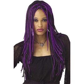 Adult Twisted Long Purple and Black Costume Wig