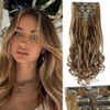 Extensiones de Cabello con Clip, Invisible Onduladas, 6 piezas, Ajustable