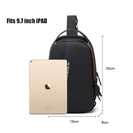 FARMARK Crossbody Sling Backpacks, USB Charging Port Anti theft Easy Carry Sling Bag Shoulder Backpack Chest Bags for Hiking Airport Outdoor