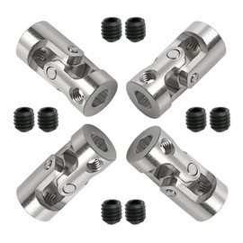Ohamtes 4Pcs Shaft Diameter 6mm - 6mm Universal Coupling Rotatable Universal Steering Shaft U Joint Coupler
