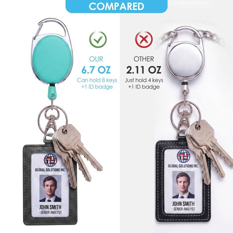 Retractable Badge Reel with Claw Clasp and Clip for Id