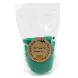 Green Sand - Fine Sand for Zen Garden, Resin Incense Burner, Smudge Bowl, Ritual Incense, Cast Iron Cauldron, Unity Ceremony, Sensory Bin Table, Mandalas, Crafts by Alternative Imagination (1 Pound)