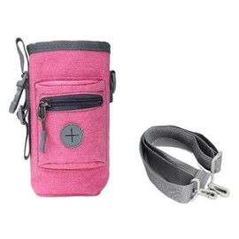 Portable Dog Treat Pouch Dog Training Treat Pouch Dog Training Treat Bag Pet Trainer Waist Bag Built-in Poop Bag Dispenser Dog Walking Bag Pet Outdoor Travel Bag Feeding Bag For Kitten Puppy (Pink)
