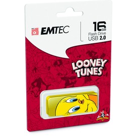 Emtec M700 Flash Drive, 16GB, Tweety Bird USB 2.0 Capless Slide-Open System