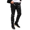 GIBZ Leather Pants Youth Solid Color Dance Performance Trouser Black