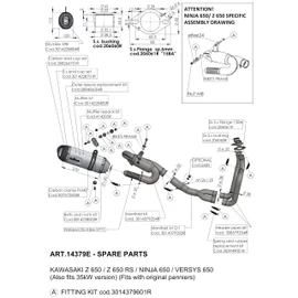 LeoVince Exhaust Mount Replacement Part Set for Kawasaki Versys 650