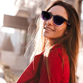 Myiaur Polarised Sunglasses UV Protection for Women, Trendy Design for Driving Sports, A3 Black Purple Frame Gradient Purple Lens