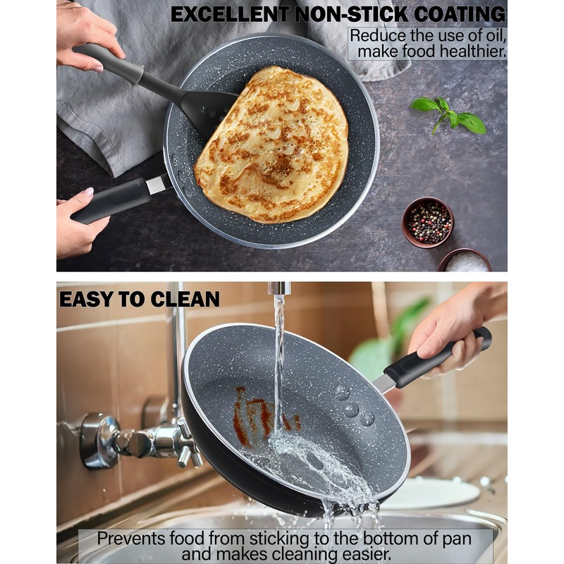 Cook N Home Professional 8/10/12 Inch Heavy Nonstick Frying Pan