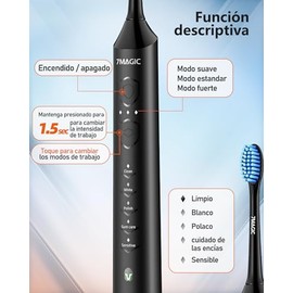Cepillo de dientes eléctrico para adultos, 3 intensidades, 5 modos de cepillo de dientes sónico, 90 días con una sola carga, cepillo de dientes eléctr