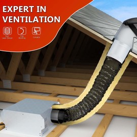 4Inch 25 Feet R4.2 Insulated Flexible Duct | High-Efficiency Thermal Insulation | Suitable for Heating & Cooling